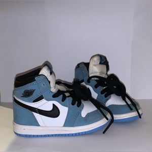 Toddler size Nike Jordan 1 retro High university blue